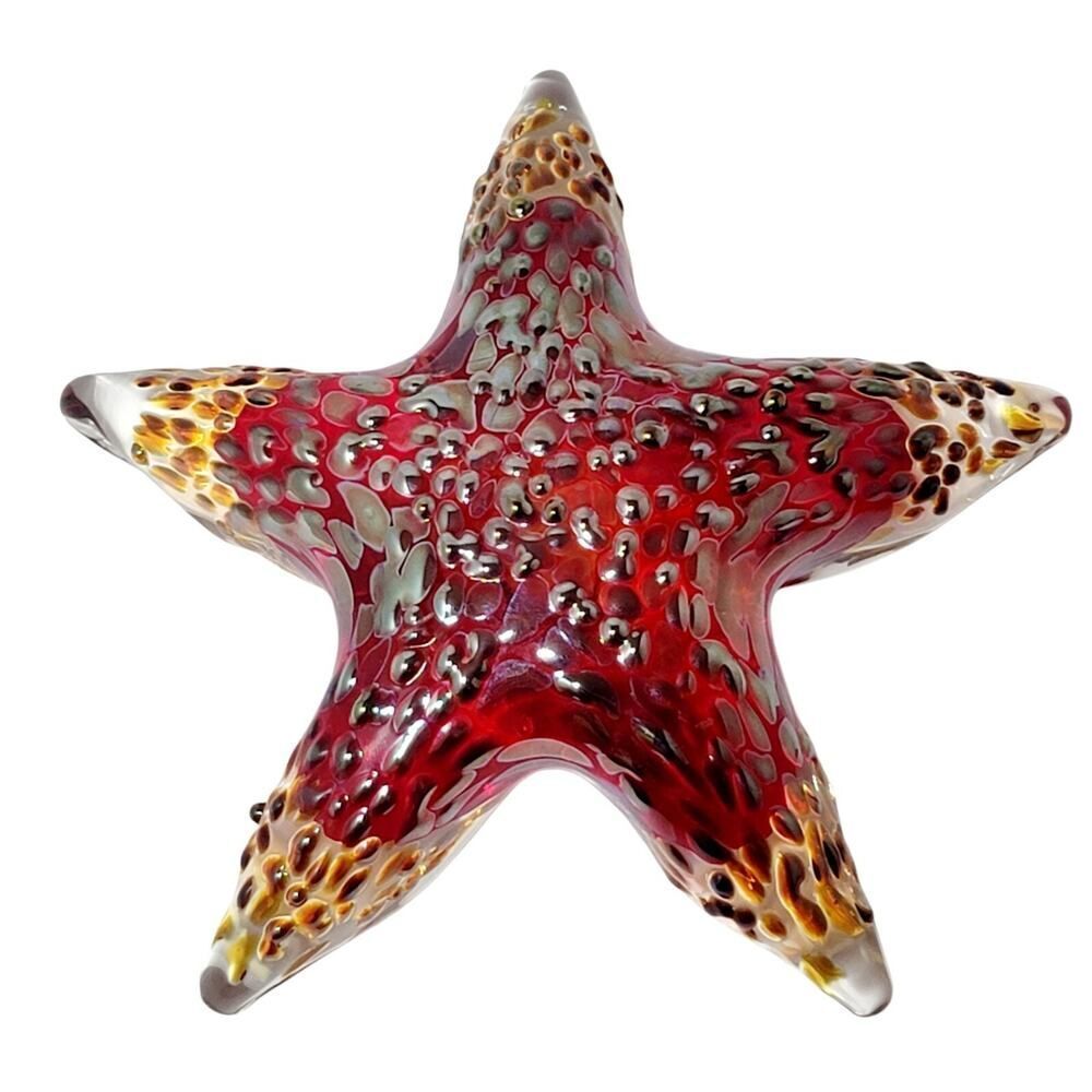 RARE Hawaii Hot‎ Island Glass Maui STARFISH Iridescent Signed CSR 2012 Art Glass